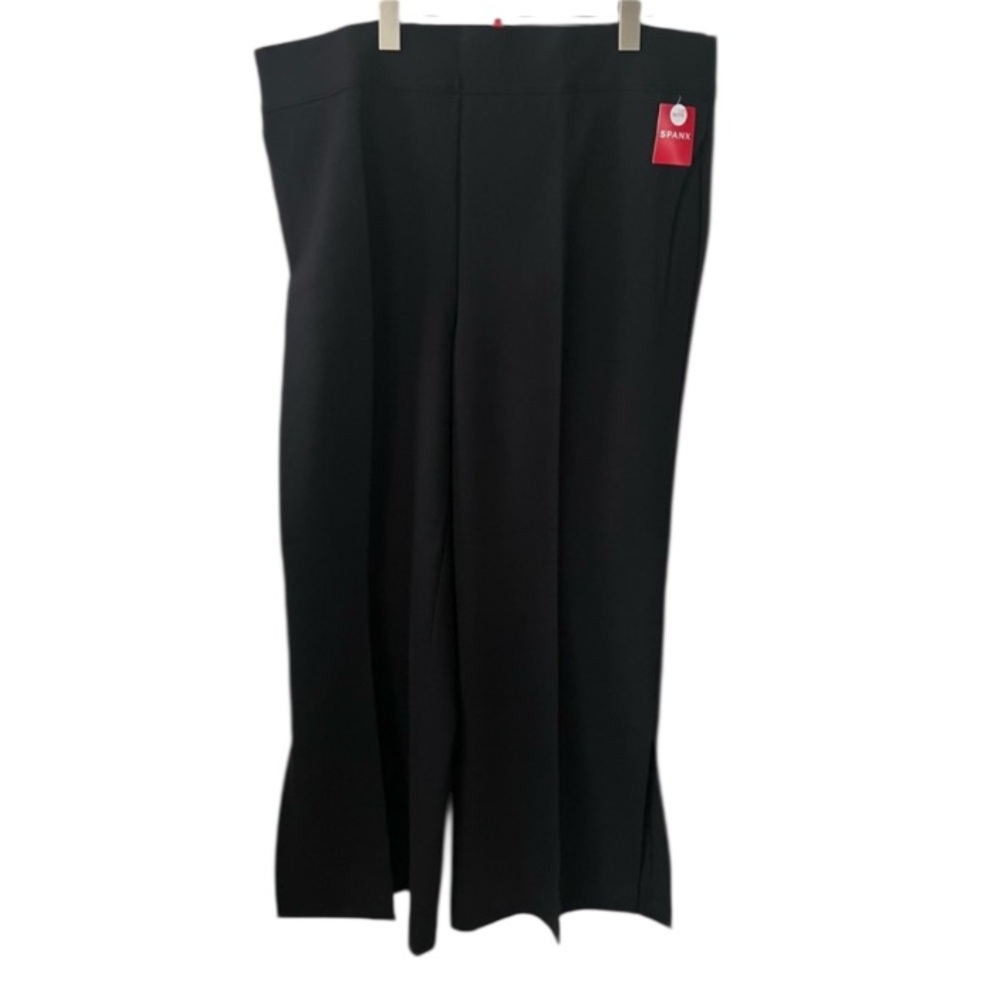 Spanx The Perfect Double Slit Black Wide-Leg PullOn Pant Trouser 3X/3X/3T Petite